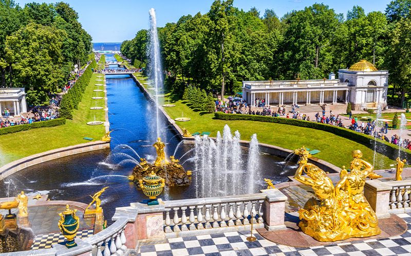 Peterhof-Palace-and-Sea-Channel Peterhof-Palace-and-Sea-Channel